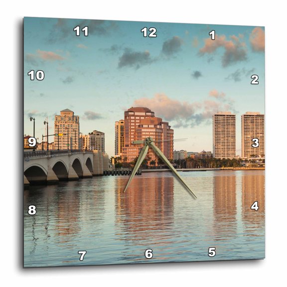 3drose, City View with Royal Park Bridge, Dawn., 15x15 Wall Clock