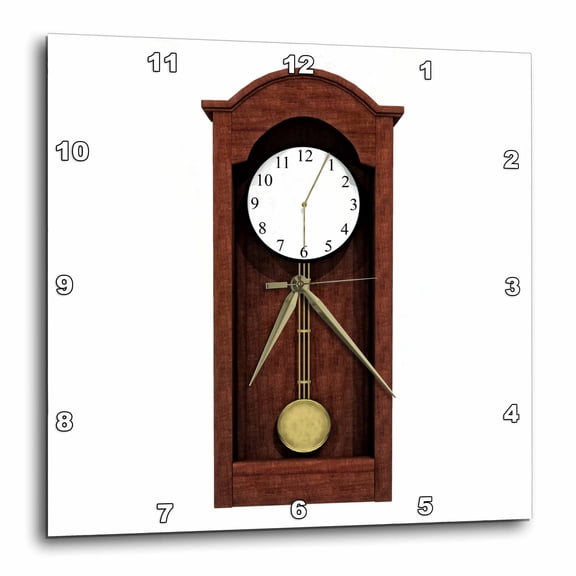 3drose, Classic Round Topped Pendulum Clock, 15x15 Wall Clock