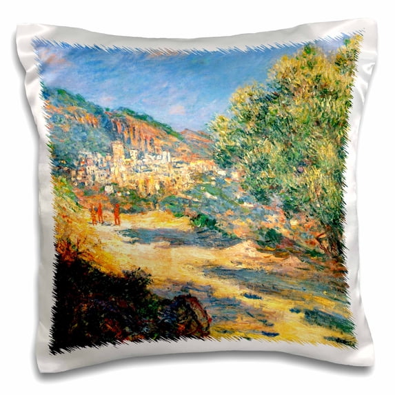 3drose, Claude Monet – the Road to Monte Carlo, 16x16 inch Pillow Case ...