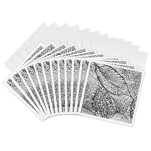 3drose, Clearly Shades of Gray, 12 Greeting Cards with Envelopes