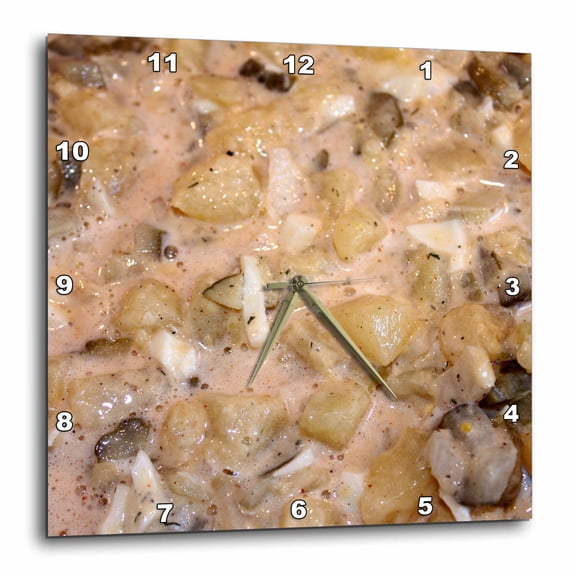 3drose, Close up of a Fresh Potato Salad., 10x10 Wall Clock