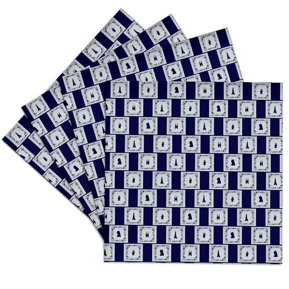 3drose, Collage Delft Blue Tiles, Set of 4 Ceramic Tile Coasters