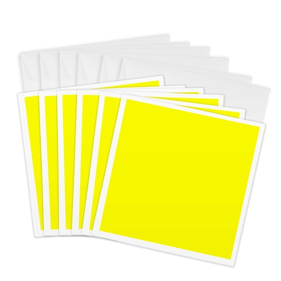 3drose, Color Yellow, 6 Greeting Cards with Envelopes