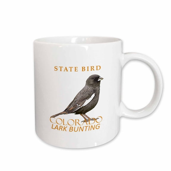 3drose, Colorado Territory Bird the Lark Bunting, 15oz Mug