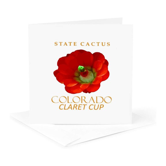 3drose, Colorado Territory Cactus the Claret Cup Cactus, 1 Greeting Card with Envelope