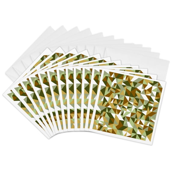 3drose, Colorful Abstract Random Triangular Mosaic Pattern Background, 12 Greeting Cards with Envelopes