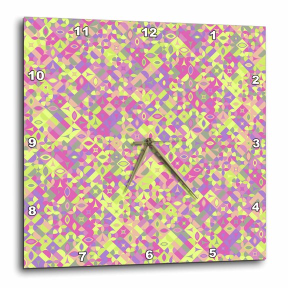 3drose, Colorful Geometric Pattern Background - Abstract Vector Graphic Design, 15x15 Wall Clock