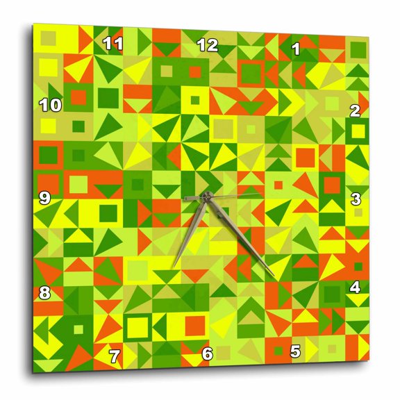 3drose, Colorful Geometrical Pattern Background - Abstract Vector Design, 10x10 Wall Clock