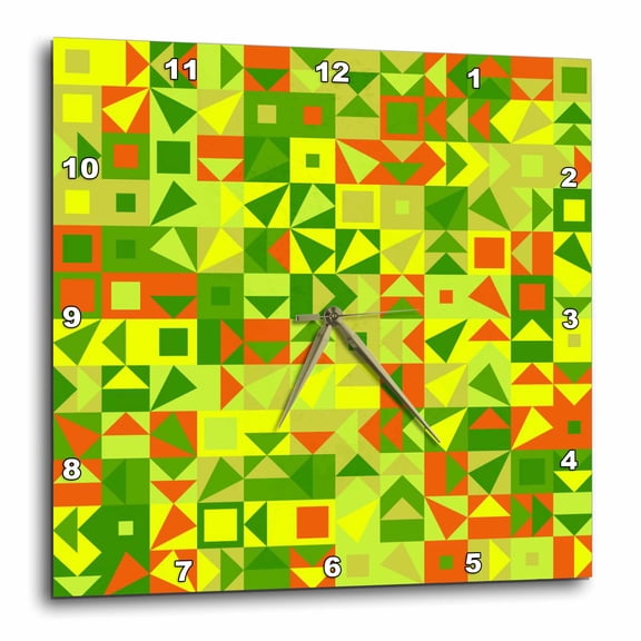 3drose, Colorful Geometrical Pattern Background - Abstract Vector Design, 15x15 Wall Clock