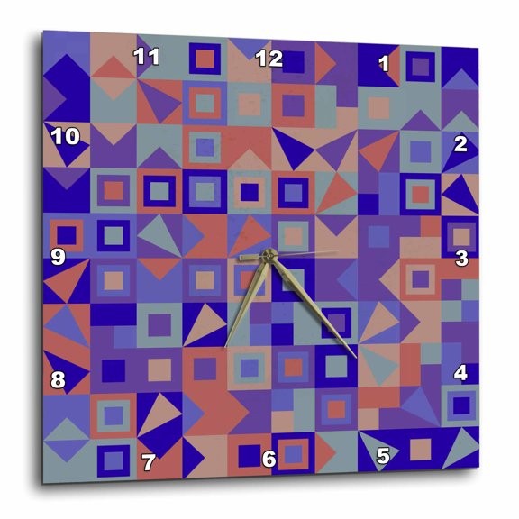 3drose, Colorful Mosaic Pattern Background - Abstract Vector Design, 10x10 Wall Clock