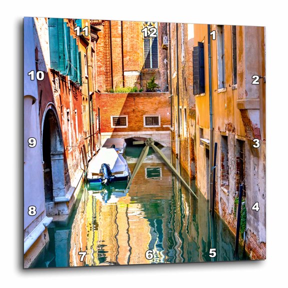 3drose, Colorful Reflection, Venice, Italy, 15x15 Wall Clock