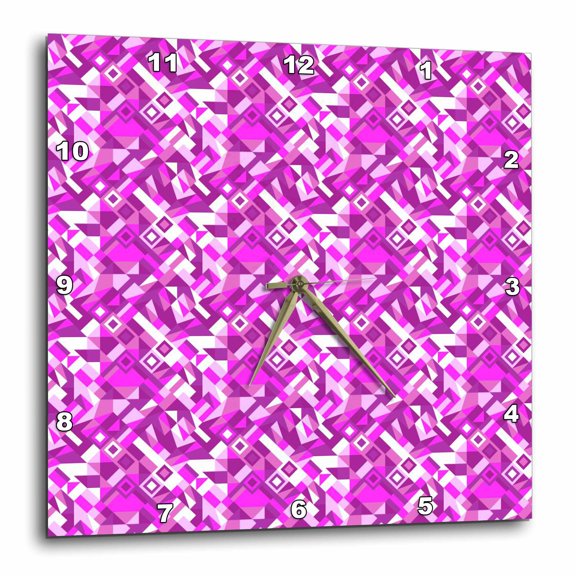 3drose, Colorful Seamless Mosaic Pattern Background - Abstract Vector Design, 15x15 Wall Clock
