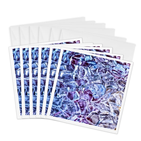 3drose, Cool Cold Fresh Ice Cubes, 6 Greeting Cards with Envelopes