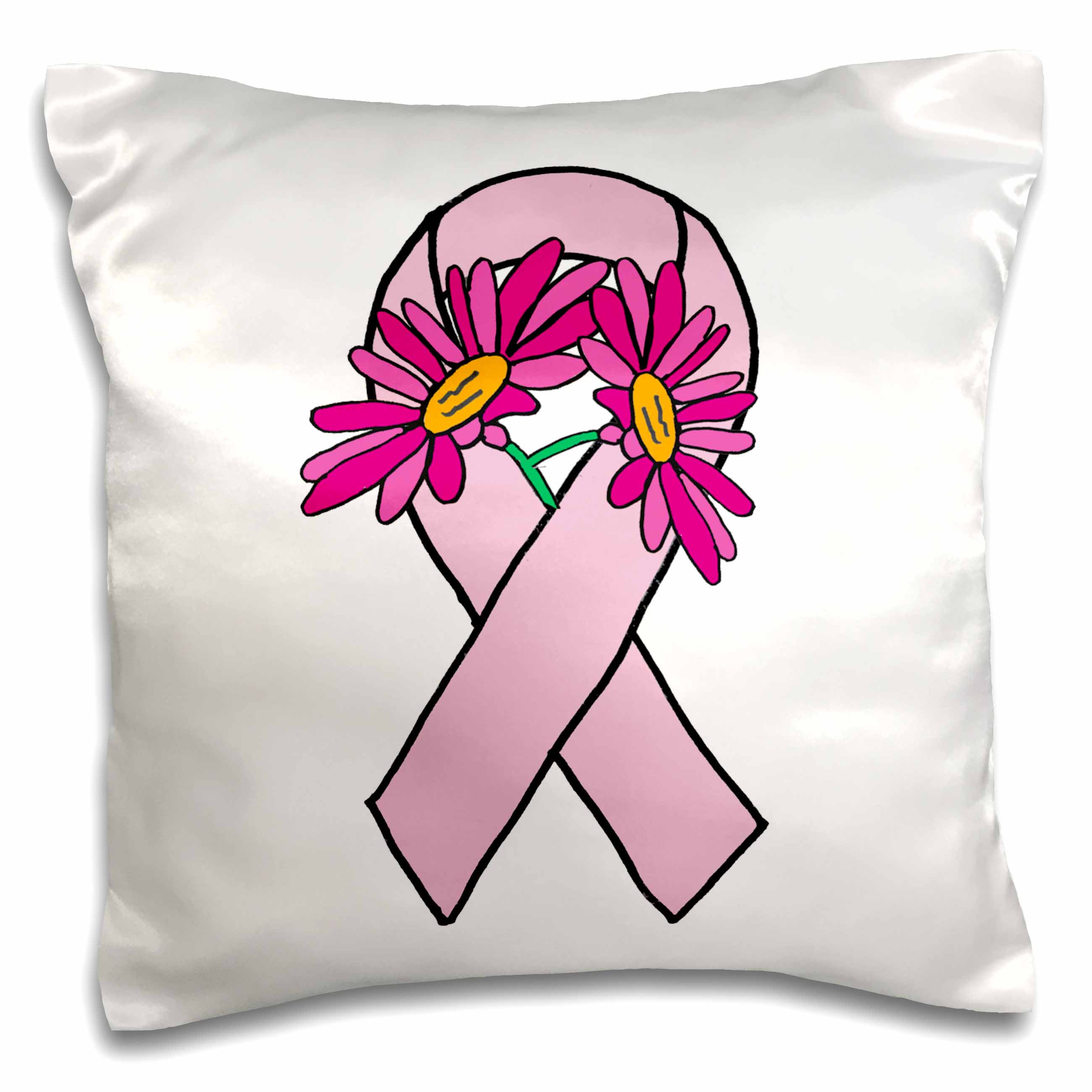 3drose, Cool Pink Ribbon and Daisies Breast Cancer Support and ...