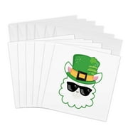 3drose, Cool St Patricks Day Llama in Sunglasses Illustration, 6 Greeting Cards with Envelopes