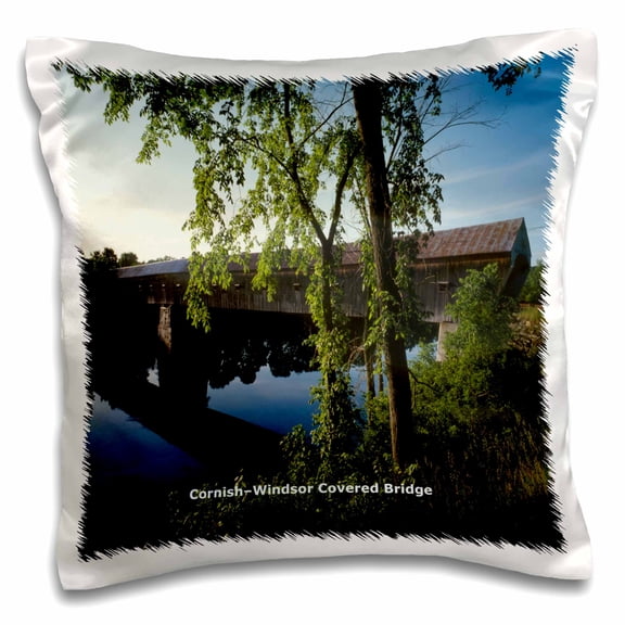 3drose, Cornishwindsor Covered Bridge, 16x16 inch Pillow Case