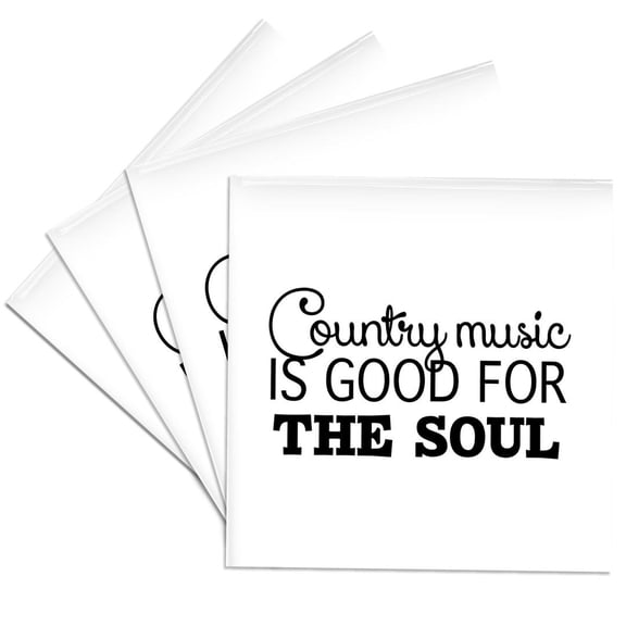 3drose, Country Music Is Good for the Soul, Set of 4 Ceramic Tile Coasters