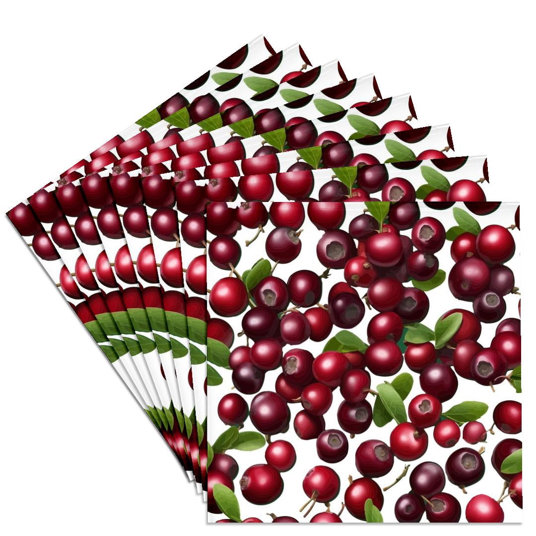 3drose, Cranberry Botanical Vector Illustration Background, Set of 8 ...