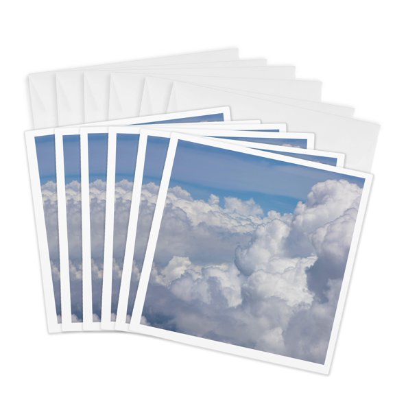 3drose, Cumulus Clouds, Costa Rica - Sa22 Jgs0179 - Jim Goldstein, 6 Greeting Cards with Envelopes
