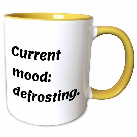 3drose, Current Mood - Defrosting., 11oz Two-tone Yellow Mug
