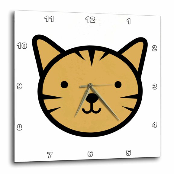 3drose, Cute Cartoon Cat, 13x13 Wall Clock