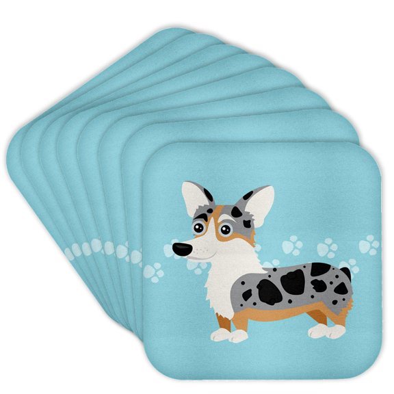 3drose, Cute Cartoon Corgi Art Merle, Set of 8 Coasters - Cork