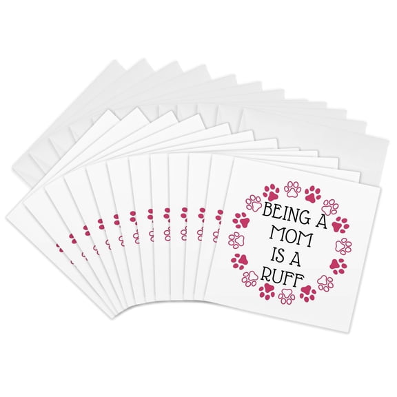 3drose, Cute Ideas for Furr Mom with Text, 12 Greeting Cards with Envelopes