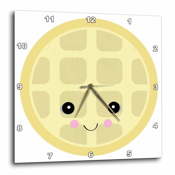 3drose, Cute Kawaii Waffle, 15x15 Wall Clock