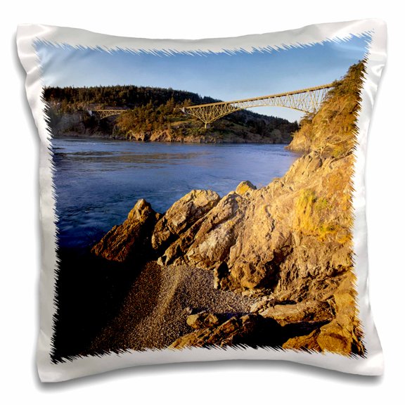 3drose, Deception Pass Bridge, Whidbey, Fidalgo Islands - Us48 Jwi1277 - Jamie and Judy Wild, 16x16 inch Pillow Case