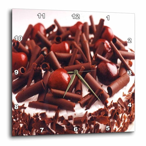 3drose, Decorated Chocolate Cake, 10x10 Wall Clock