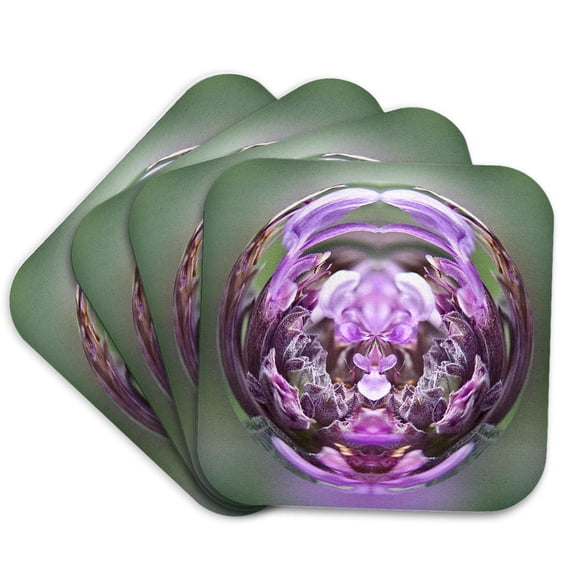 3drose, Decorative Colorful Garden Botanic Paperweight Globe Abstract Flower Sw Southwest Cactus, Set of 4 Coasters - Soft