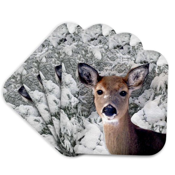 3drose, Deer, Set of 4 Coasters - Soft