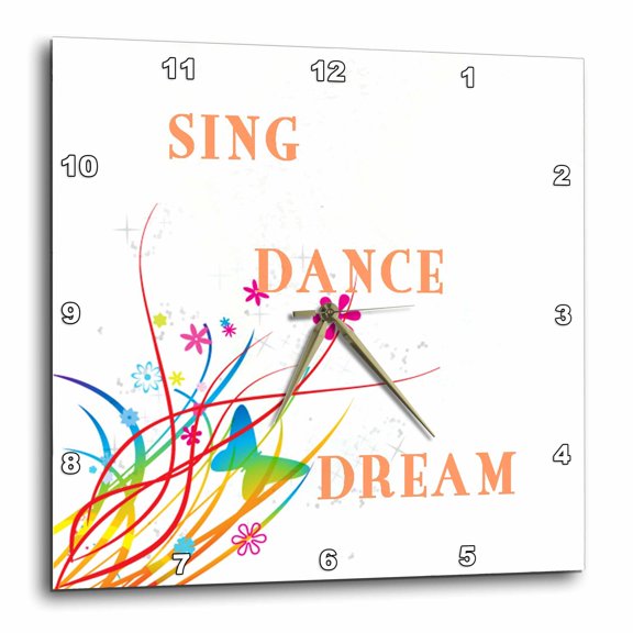 3drose, Delicate Butterfly Scroll, 10x10 Wall Clock