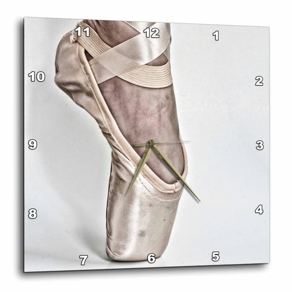 3drose, Detail of a Pointe Shoe, 13x13 Wall Clock