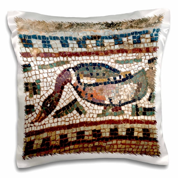 3drose, Detail of the Amphitrite Roman Mosaic, House of Amphitrite, Tunisia, 16x16 inch Pillow Case