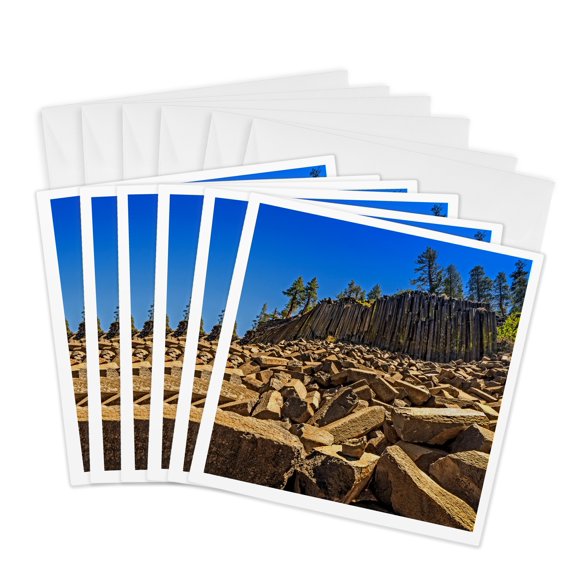 3drose, Devils Postpile National Monument, 6 Greeting Cards with Envelopes