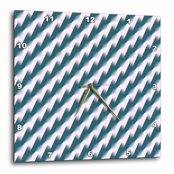3drose, Diagonal Stripe Stepped Zig Zag Pattern Gradient Dull Blue, 15x15 Wall Clock