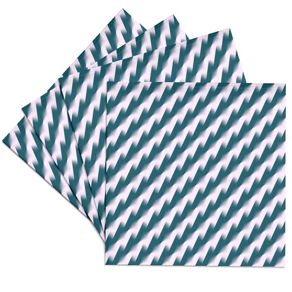 3drose, Diagonal Stripe Stepped Zig Zag Pattern Gradient Dull Blue, Set of 4 Ceramic Tile Coasters