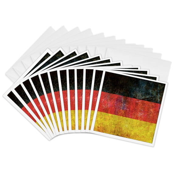 3drose, Distressed Style Grunge Flag of Germany, 12 Greeting Cards with Envelopes