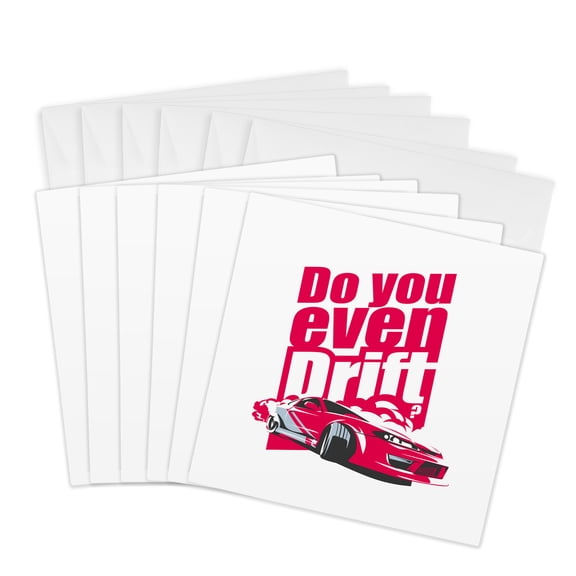 3drose, Do You Even Drift Cool Drifting Race Car Racing Smoke, 6 Greeting Cards with Envelopes
