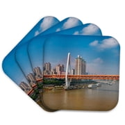 3drose, Dongshuimen Bridge, Yangtze River Tramway, Chongqing, China, Set of 4 Coasters - Soft