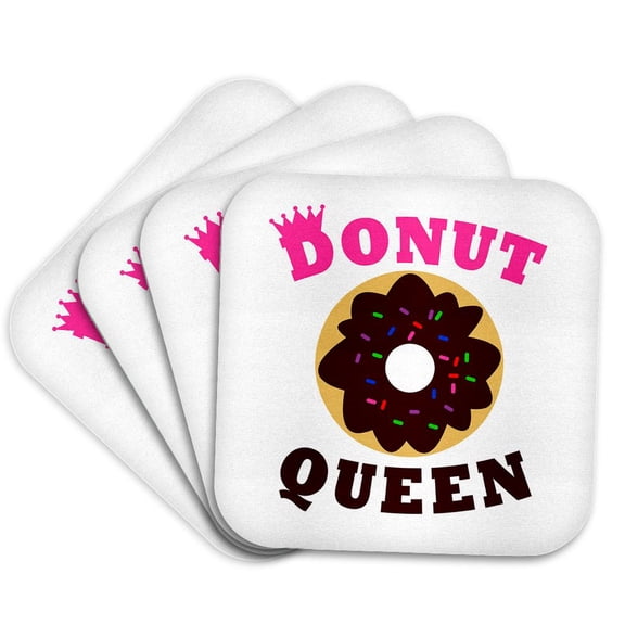 3drose, Donut Queen, Set of 4 Coasters - Cork