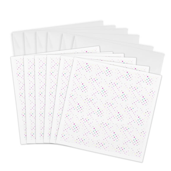 3drose, Dot Pattern Background - Colorful Geometrical Abstract Vector Design, 6 Greeting Cards with Envelopes