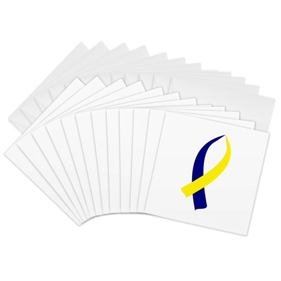3drose, down Syndrom Awareness Ribbon, 12 Greeting Cards with Envelopes