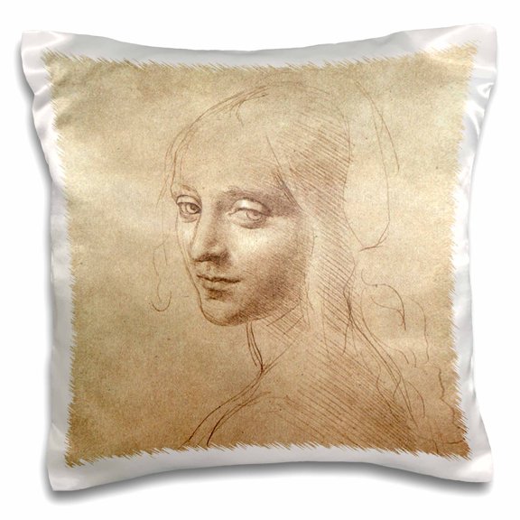 3drose, Drawing of the Face of the Angel, 16x16 inch Pillow Case