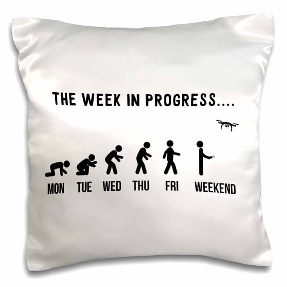 3drose, Drone Weekend the Week in Progress Evolution Fpv Pilot Quadcopter, 16x16 inch Pillow Case