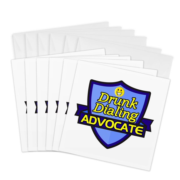 3drose, Drunk Dialing Advocate Support Design, 6 Greeting Cards with Envelopes