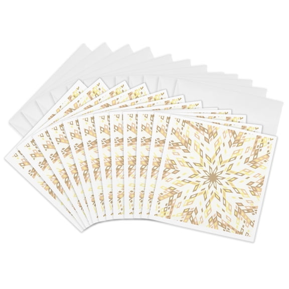 3drose, Dynamic Hypnotic Circular Tiled Mosaic Pattern Background, 12 Greeting Cards with Envelopes