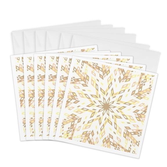 3drose, Dynamic Hypnotic Circular Tiled Mosaic Pattern Background, 6 Greeting Cards with Envelopes