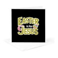 thumbnail image 1 of 3drose, Easter Is for Jesus Colorful Text on Black. Happy Easter Charm, 1 Greeting Card with Envelope, 1 of 6